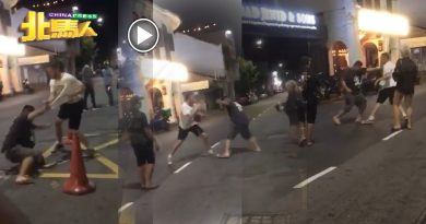 男游客与本地华裔 牛干冬大街打架