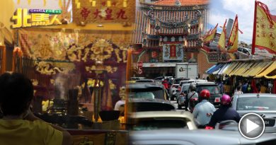 九皇爷庆典 黄旗飘扬 善信庙内膜拜 庙外吃素