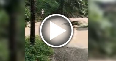 豪雨后新港山涌现洪水 登山客无法下山 一度受困