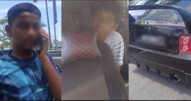 再有小孩开车惹祸 险撞摩哆 骑士惊呆：一车坐着3小孩