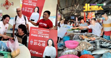 ◤6州选举◢ 彭心慈 朱悦权 走访阿波罗巴刹拜票 民众反应正面