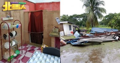 暴风雨袭击槟城 威北3民宅 屋顶不见了