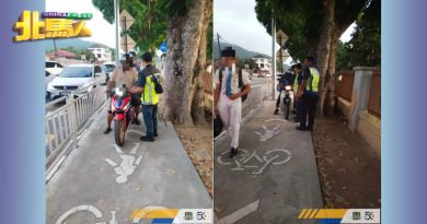 摩哆骑到人行道  遭MBPP执法员警告