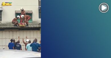 从4楼坠落至底楼屋顶 男子身体多处受创