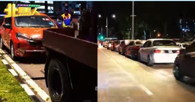 违规泊在红绿灯路口处 槟岛市政厅拖走5辆车