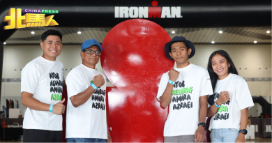 62岁男子与3子女 明挑战交怡国际70.3铁人三项