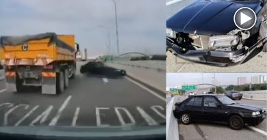 罗厘疑涉撞后逃 无辜车失控大“U转”撞堤