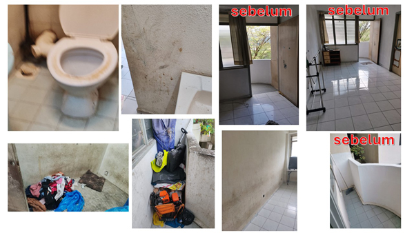 恶霸租客将杨雪鹃的单位，弄得非常肮脏。（图杨雪鹃提供）