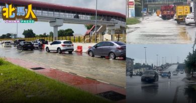 一场豪雨黑区路段积水 车辆行驶受阻 雨停消退中